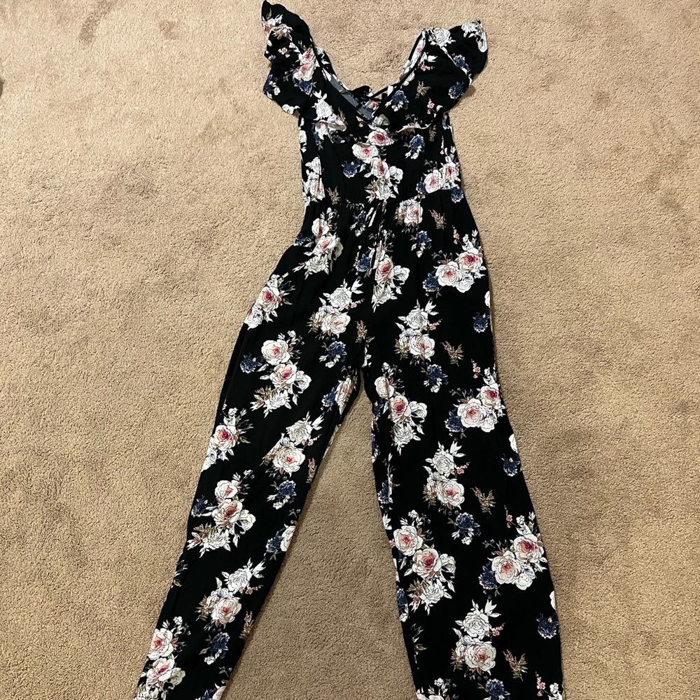 Black floral jumpsuit- only worn twice